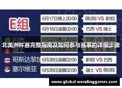 北美洲杯赛完整指南及如何参与赛事的详细步骤